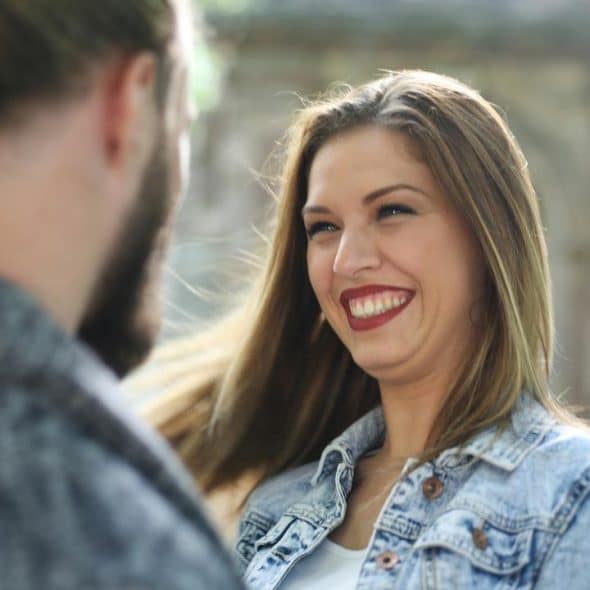 A smiling woman