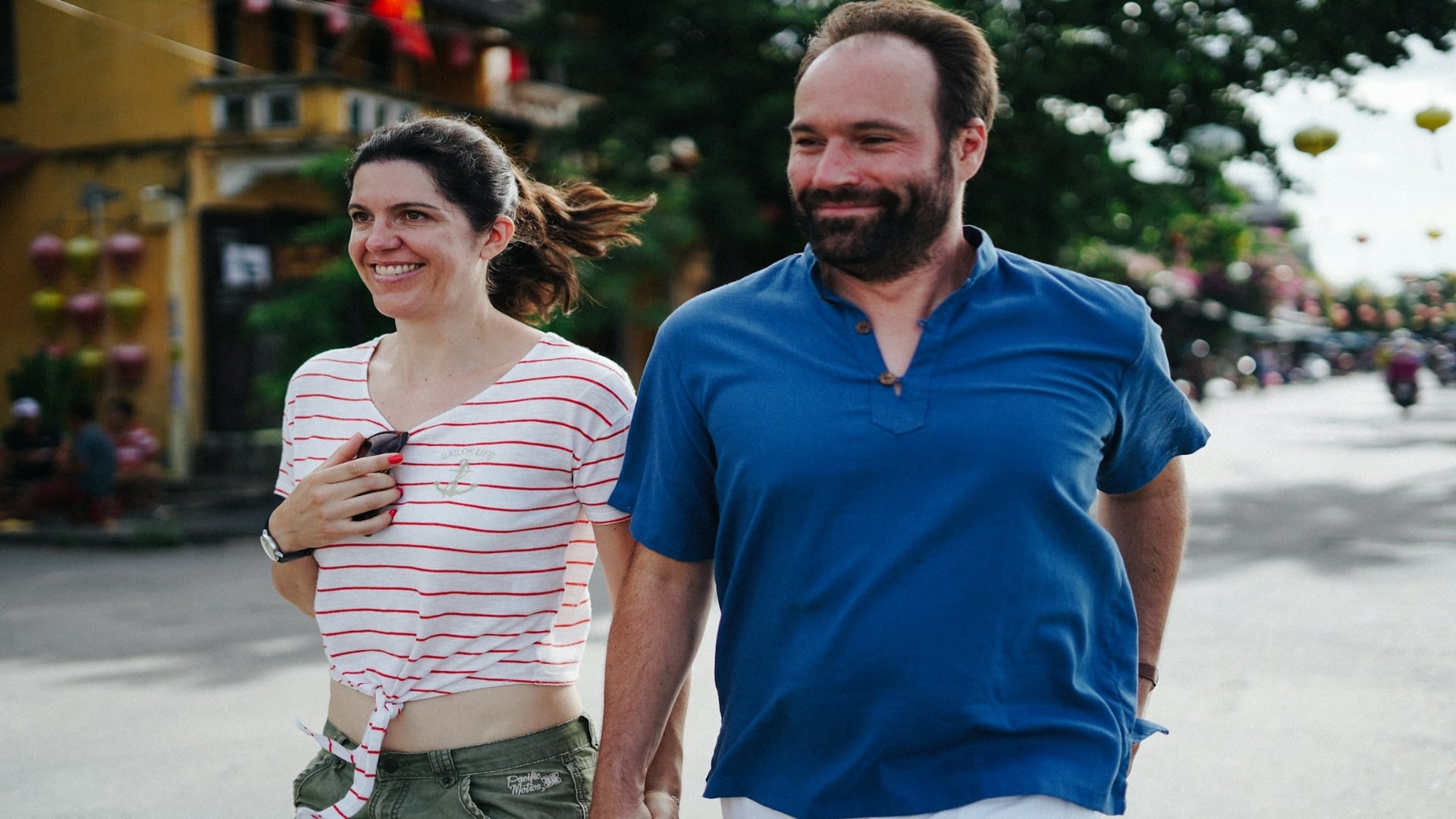 couple walking together outdoors