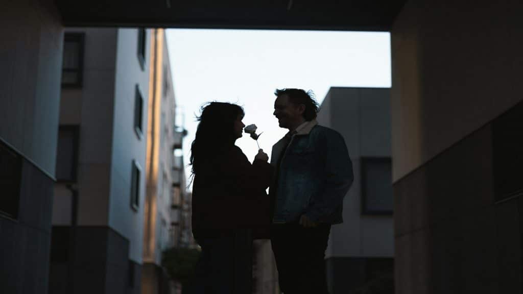 couple talking during walk