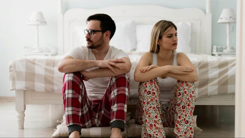 A man and woman at home