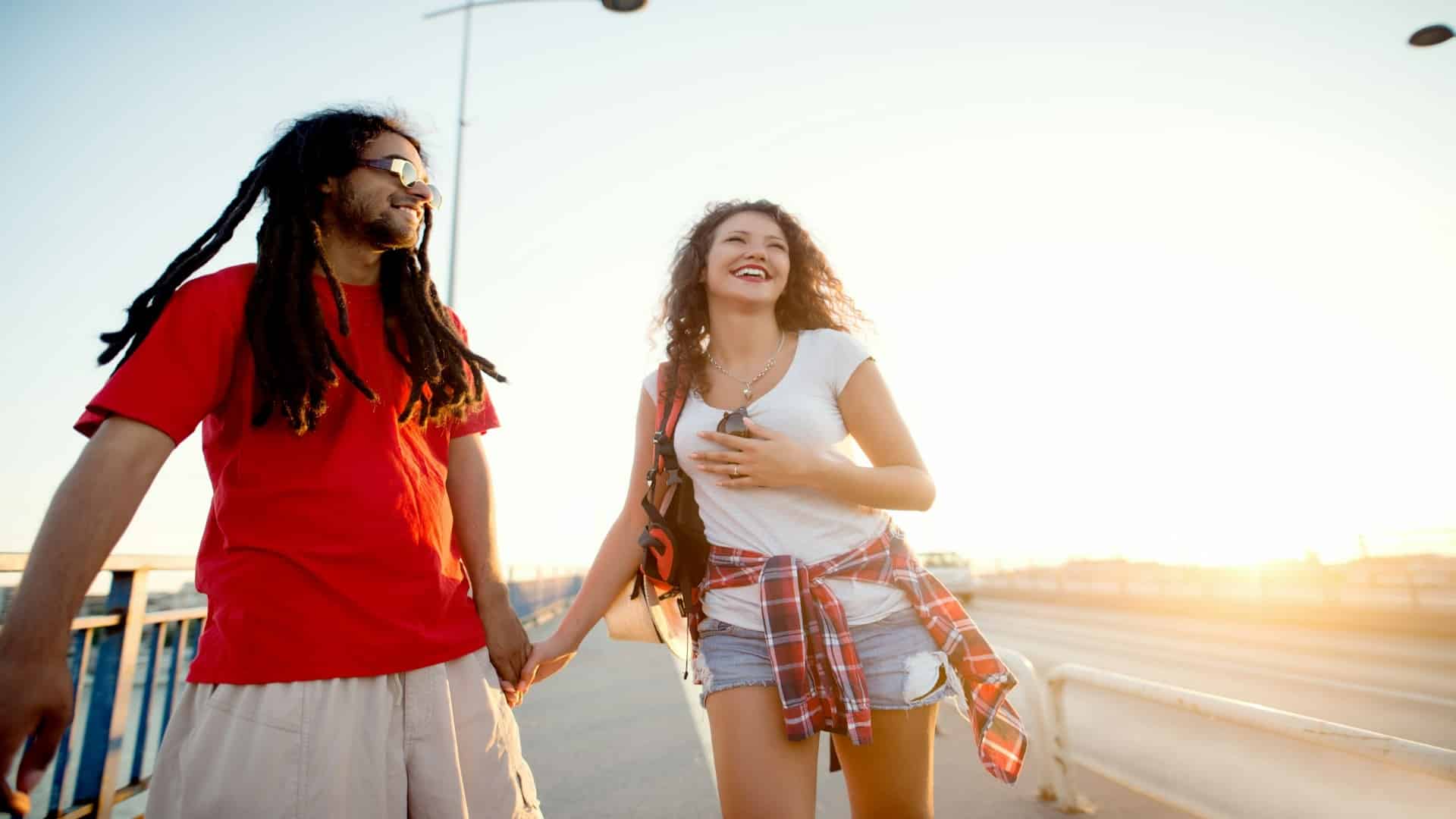 couple walking together outdoors