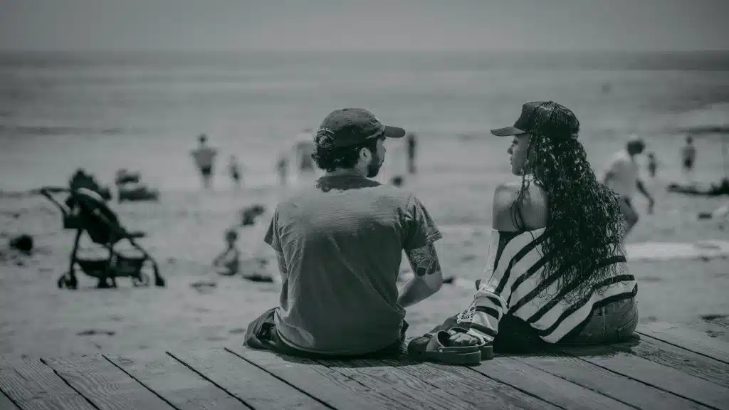 couple having open emotional conversation