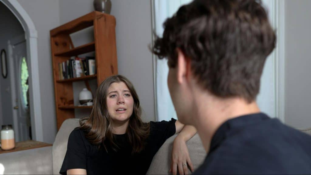 Woman being jealous