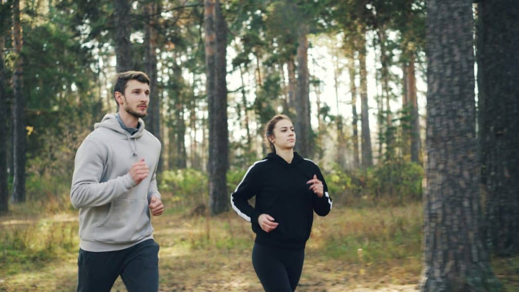 person jogging outside