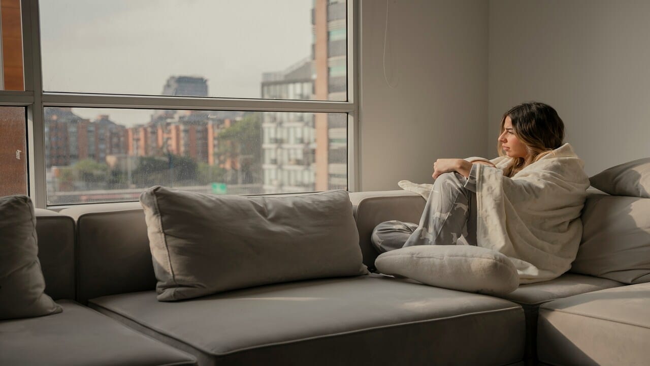 A woman looking out the window