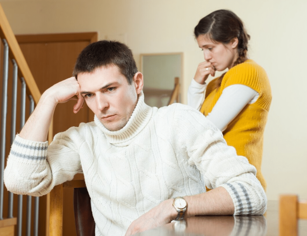 Man having conflict with wife