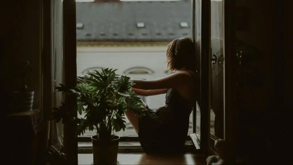 A woman spending time alone to avoid other people