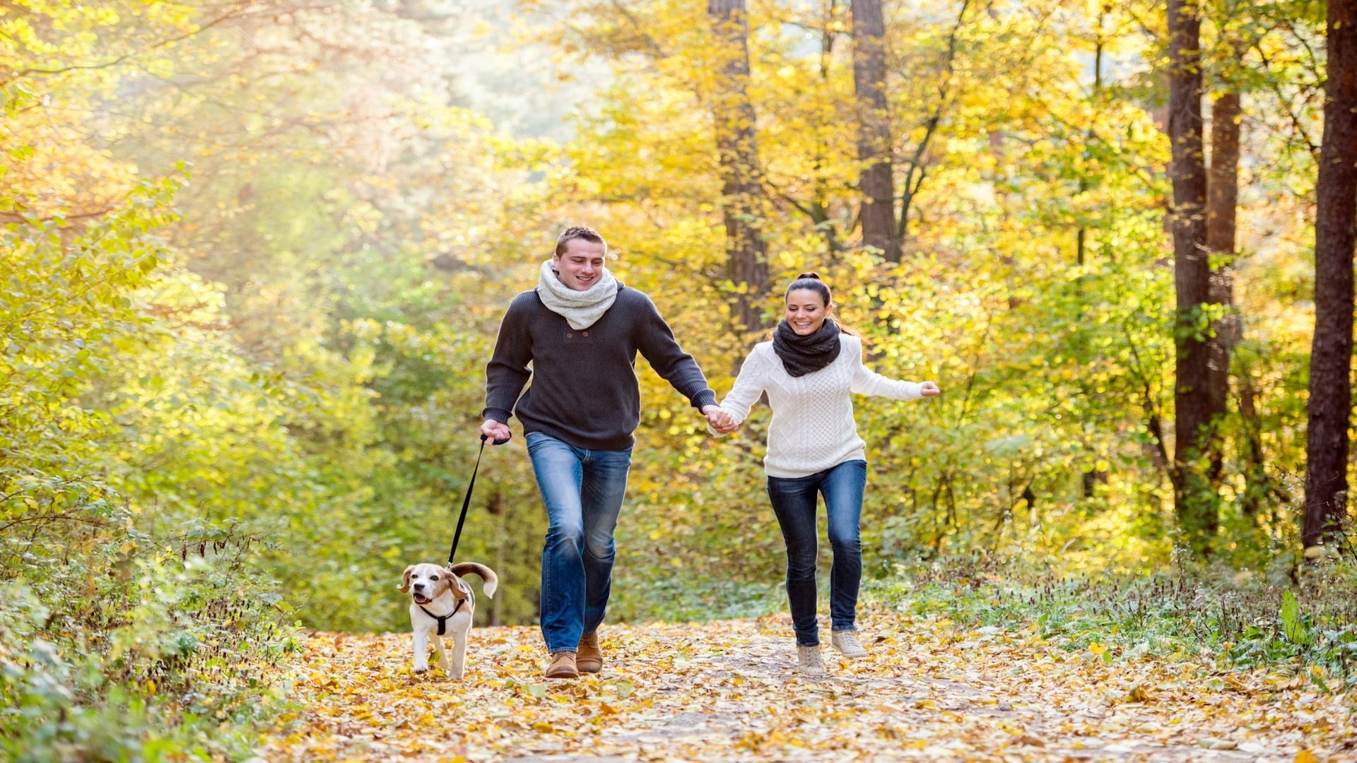 couple walking together calmly