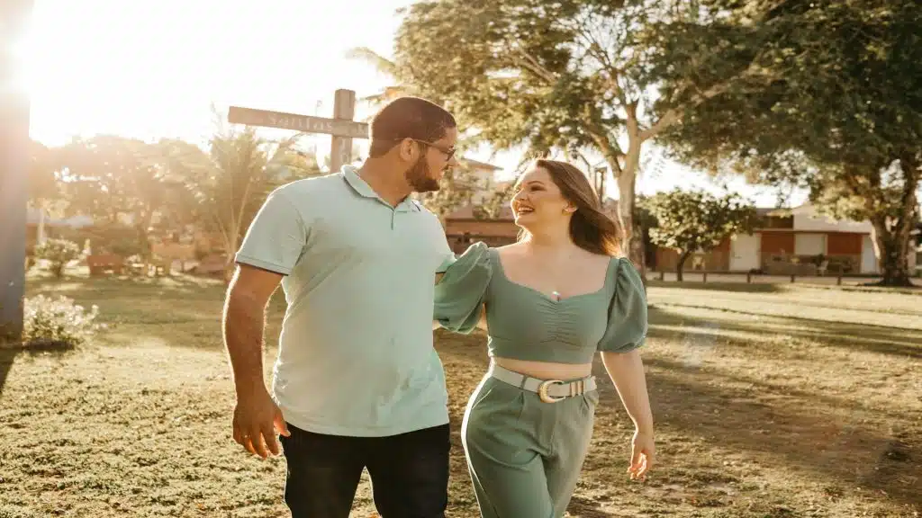 couple walking together peacefully