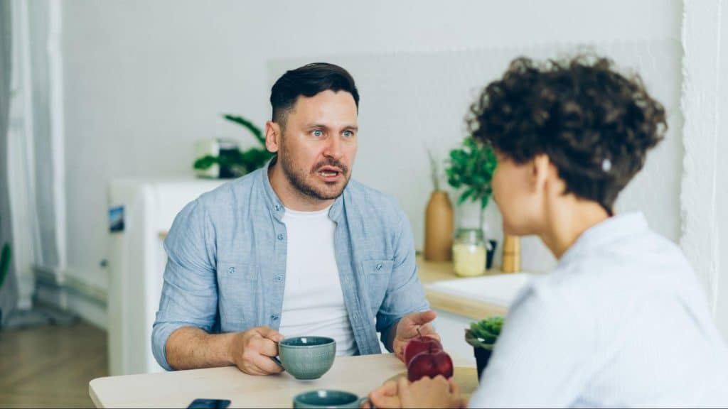 A man criticizing woman 