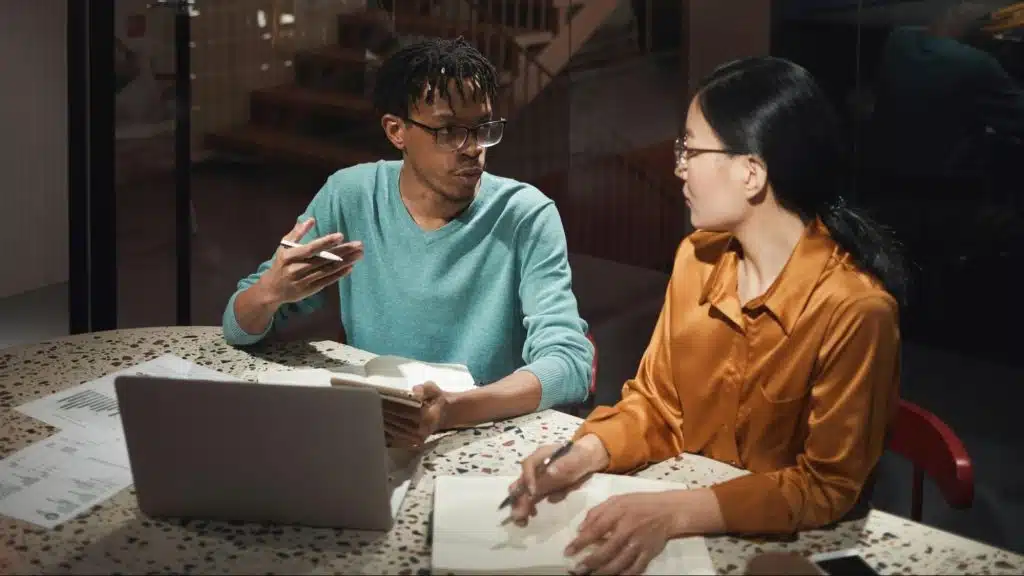 A man keeps arguing with a woman