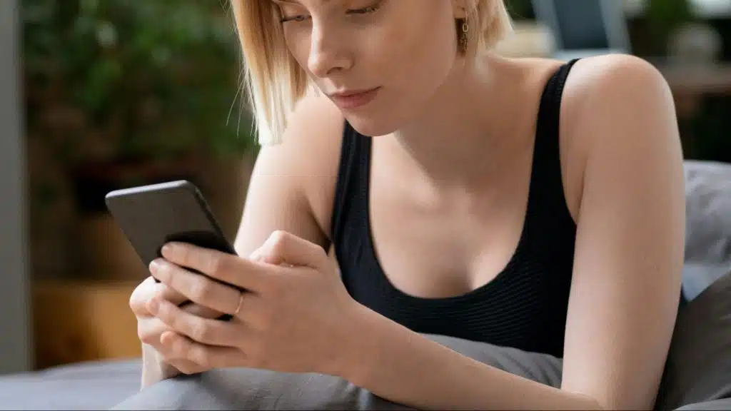 Woman using a phone