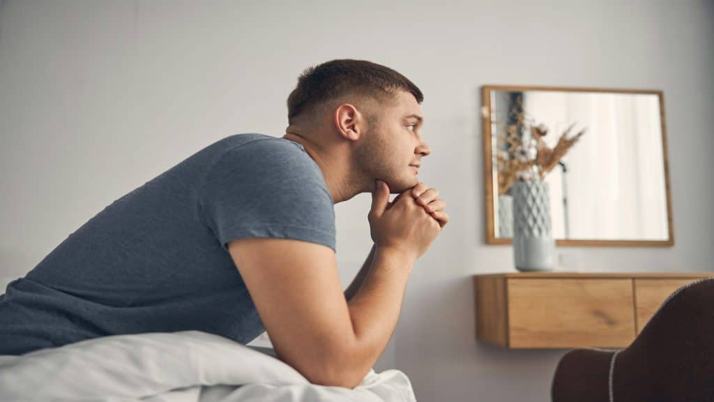 man reflecting quietly