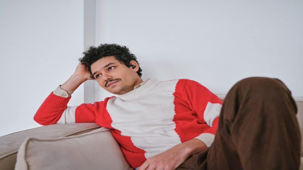 man sitting quietly