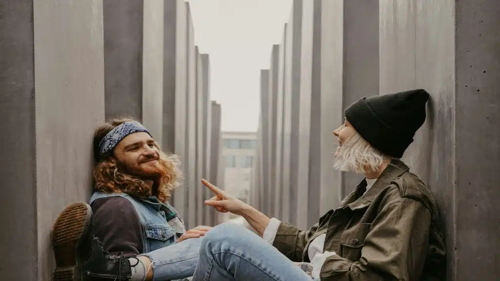 couple having a calm discussion