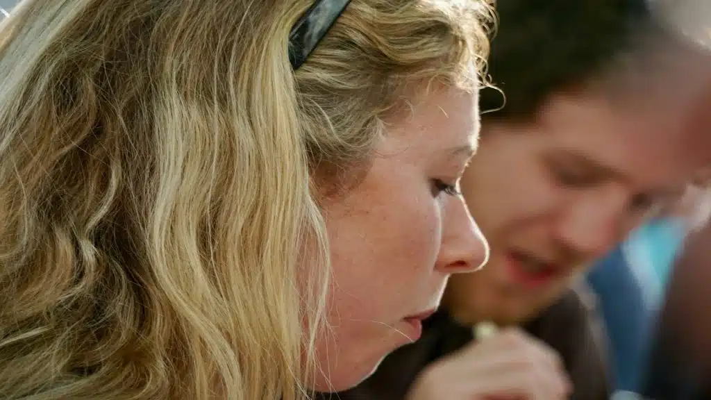 person listening seriously