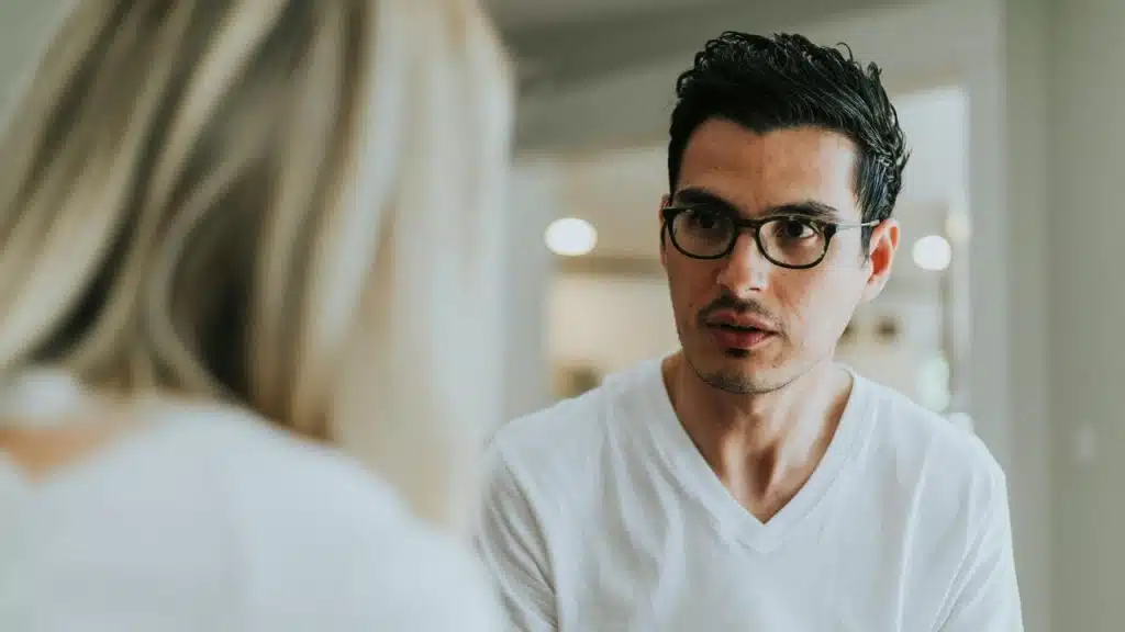 A man wearing glasses