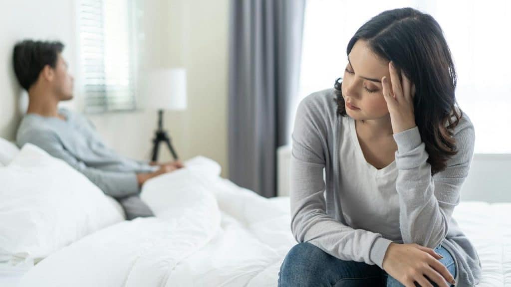 A man and a woman having conflict.