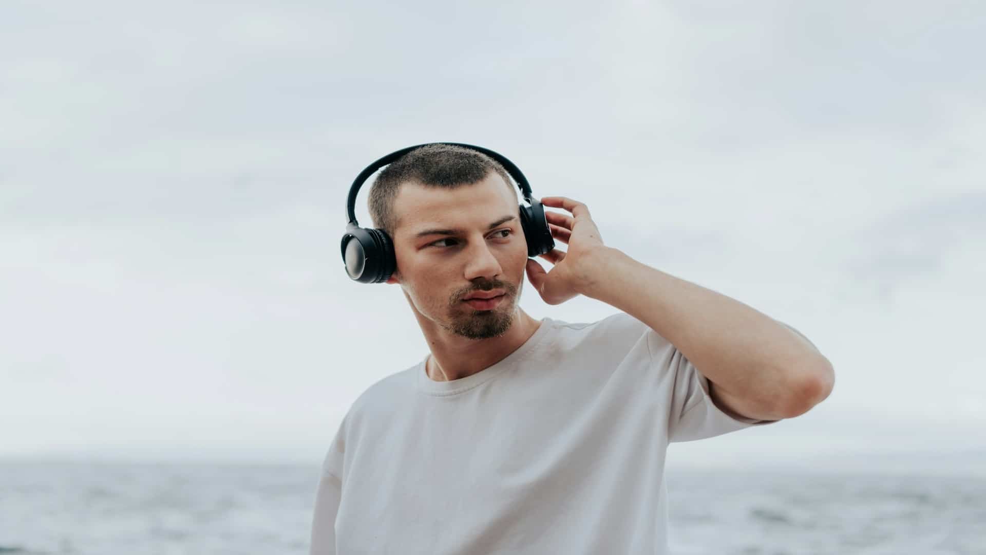 man listening attentively