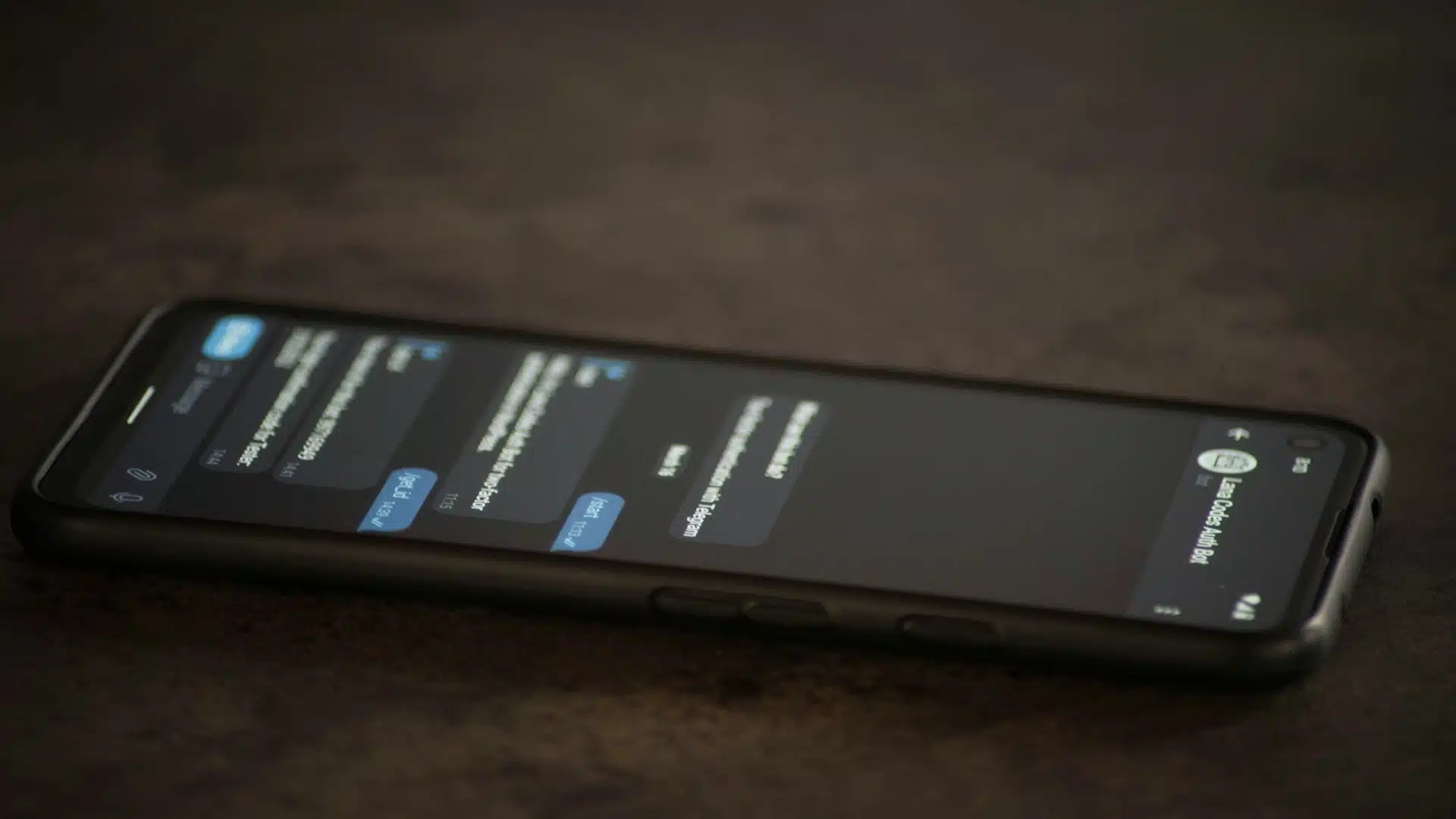 phone showing short message