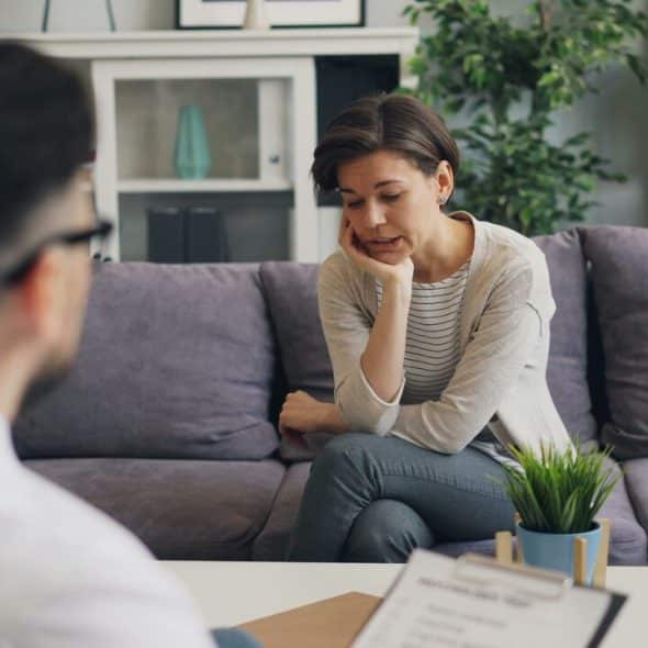 A woman in counseling