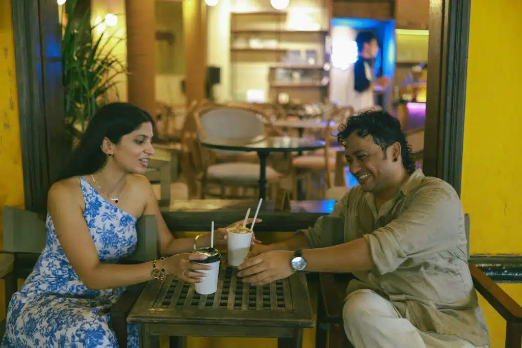 couple conversation table