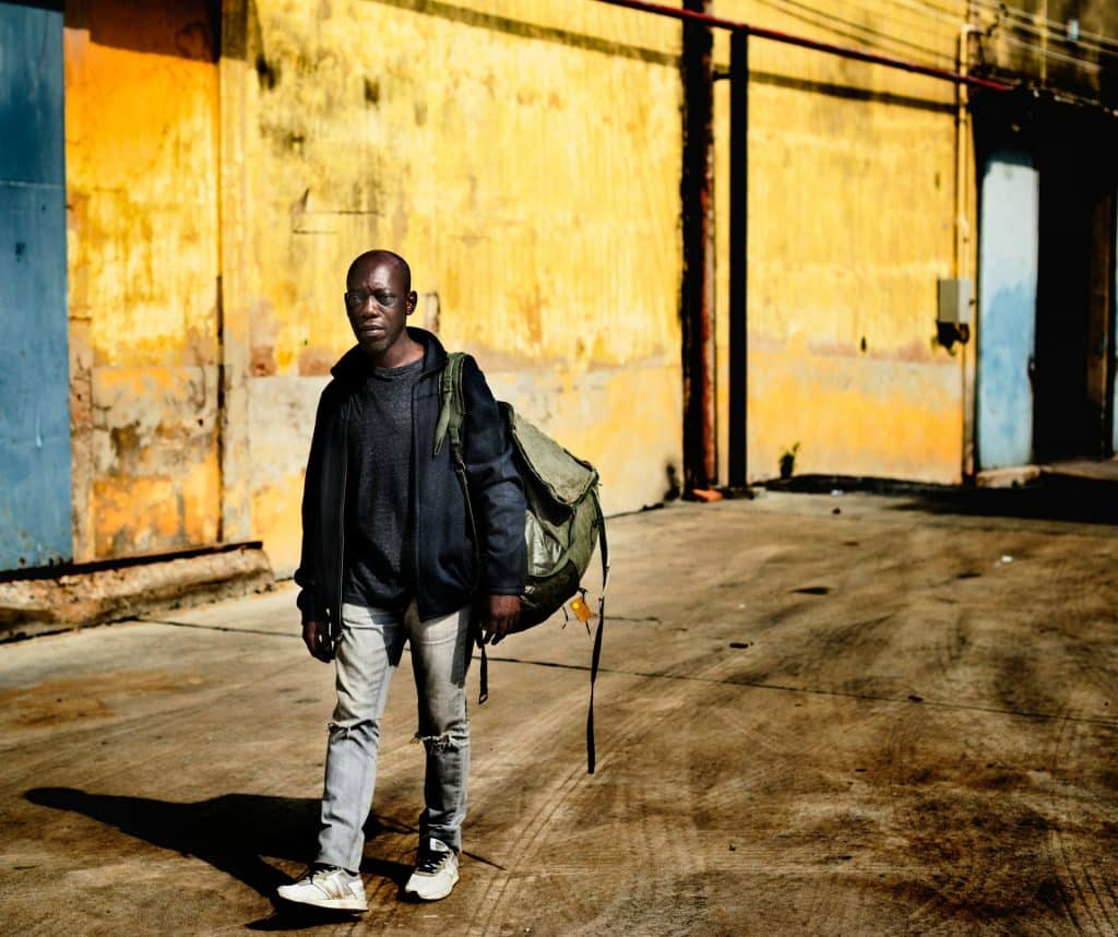 person walking alone