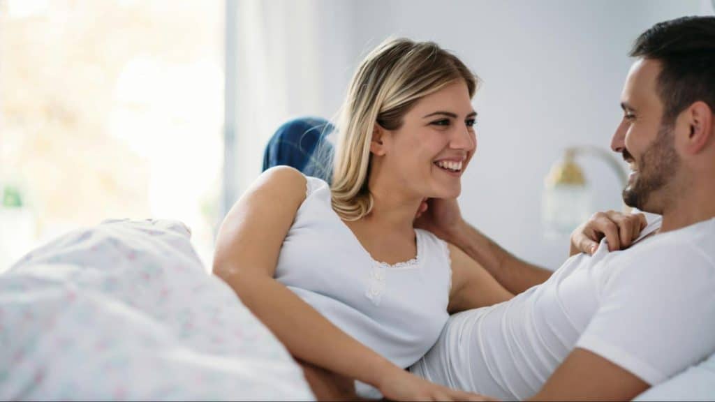 Couple talking to each other