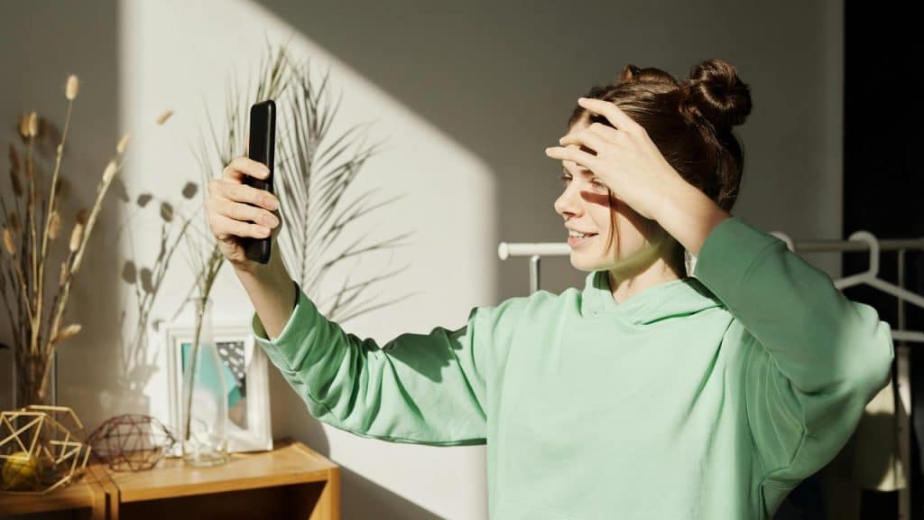 A person taking a selfie 