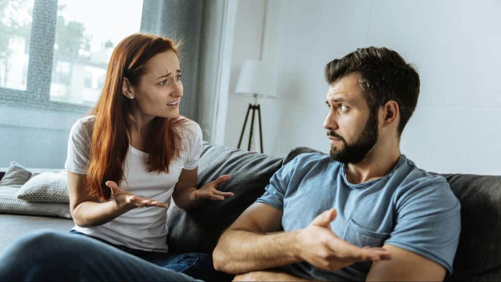 A man and woman having a problem
