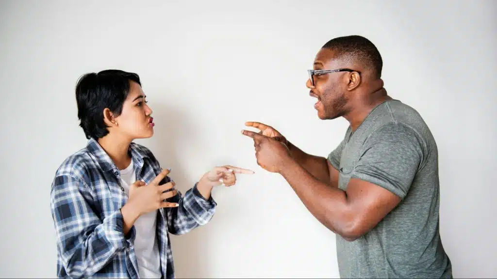 A man being defensive