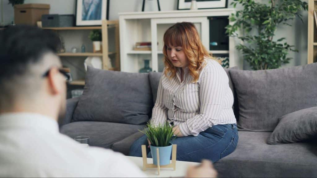 Sad woman talking to his man