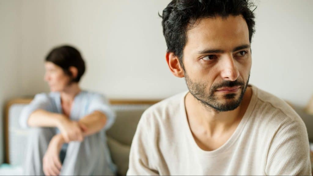 A man and woman not talking to each other