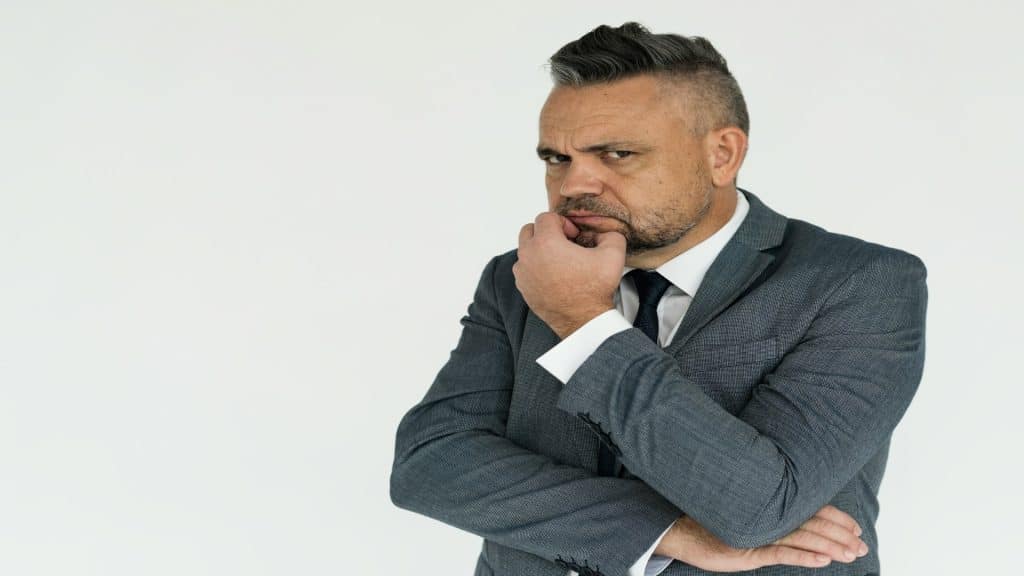 man appearing hesitant