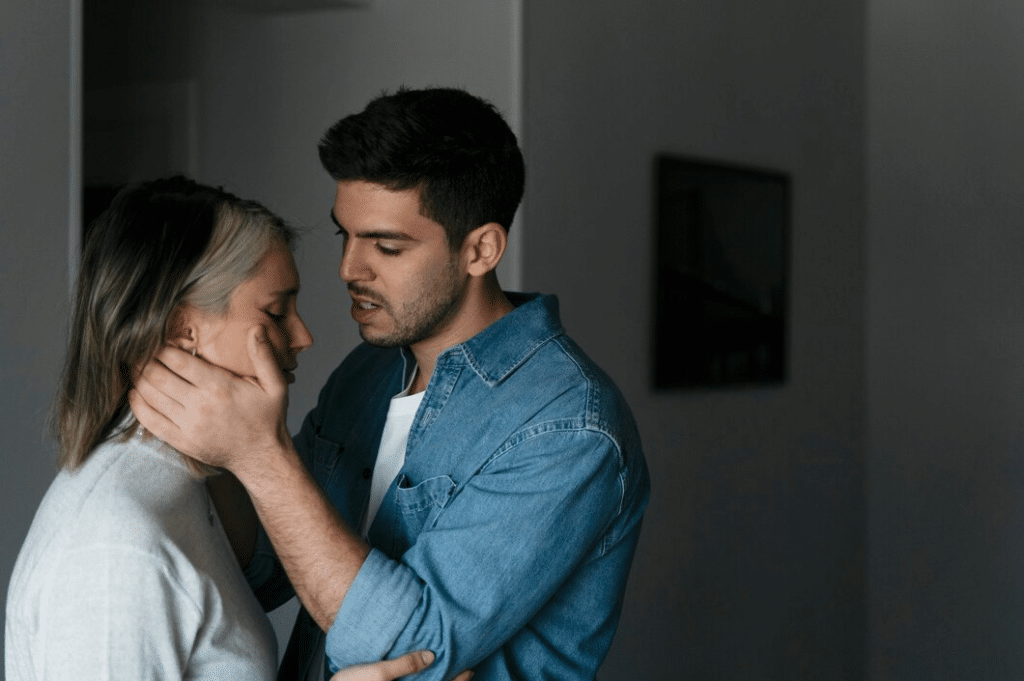 Man and woman having a fight at home