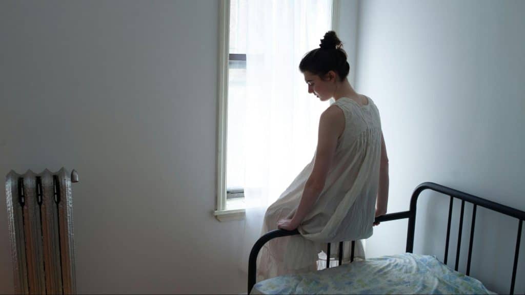 Woman thinking alone