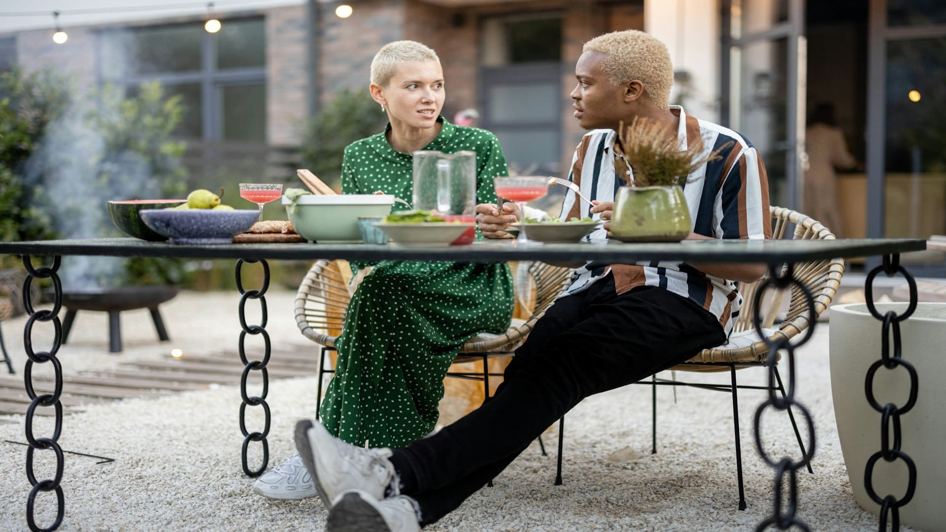 couple arguing at table