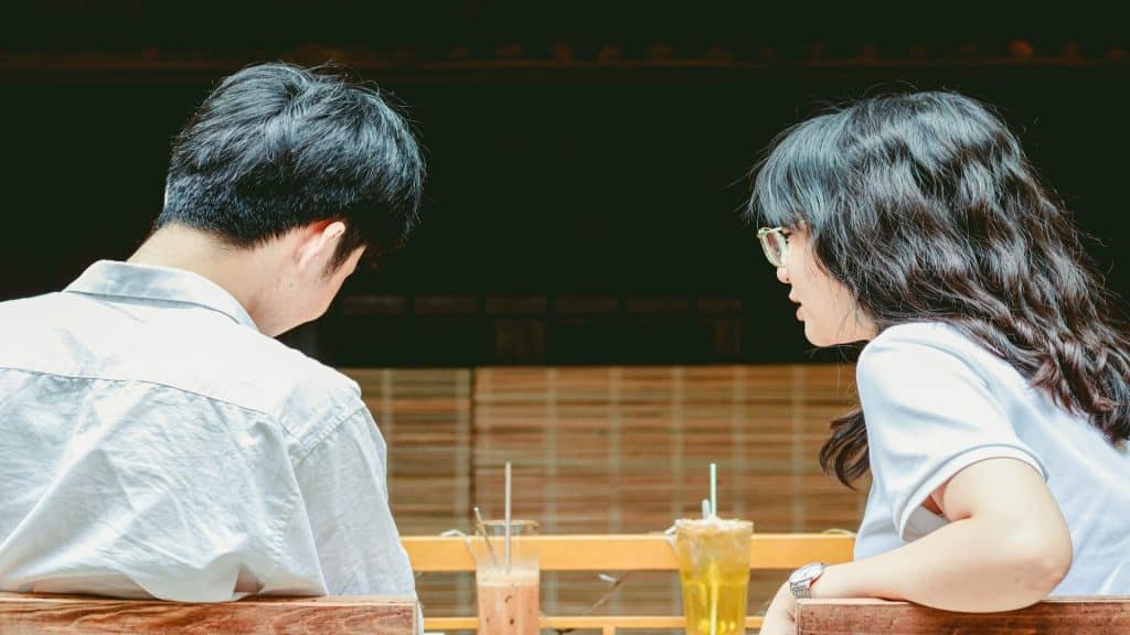 couple having thoughtful discussion
