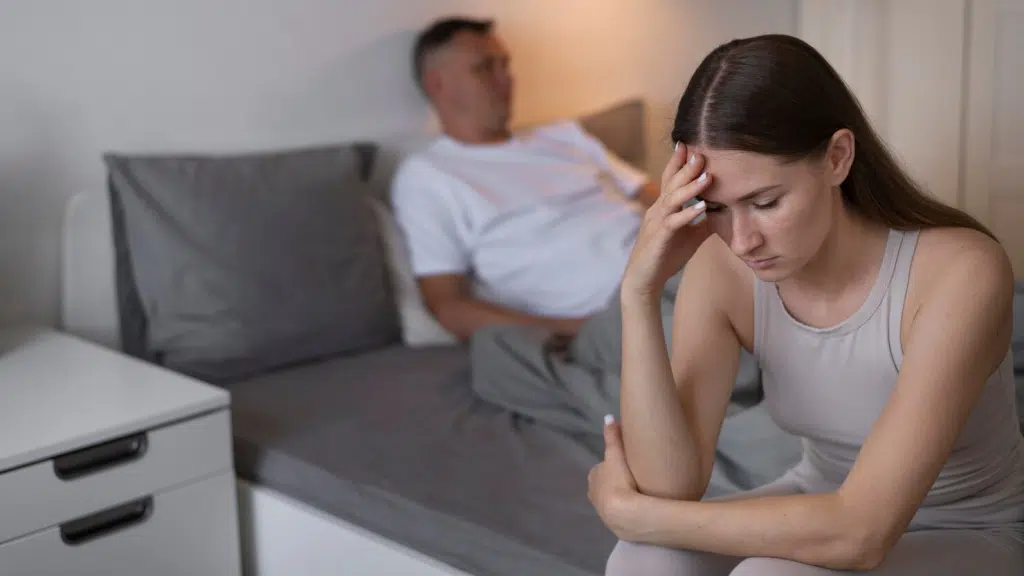 Woman not talking to a man