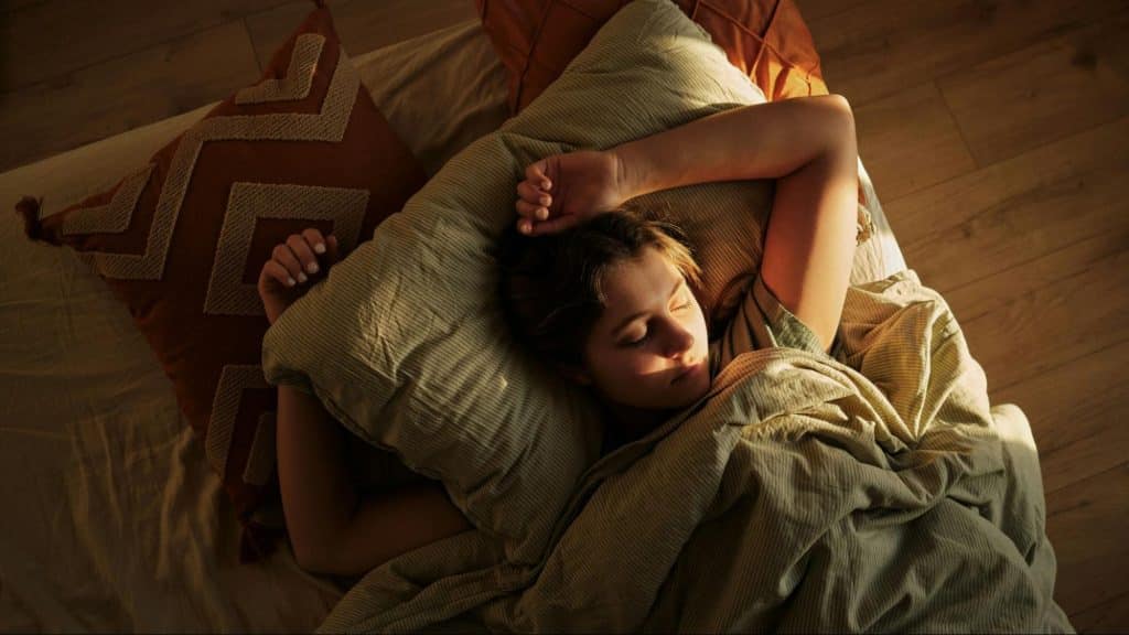 A man left a woman sleeping 