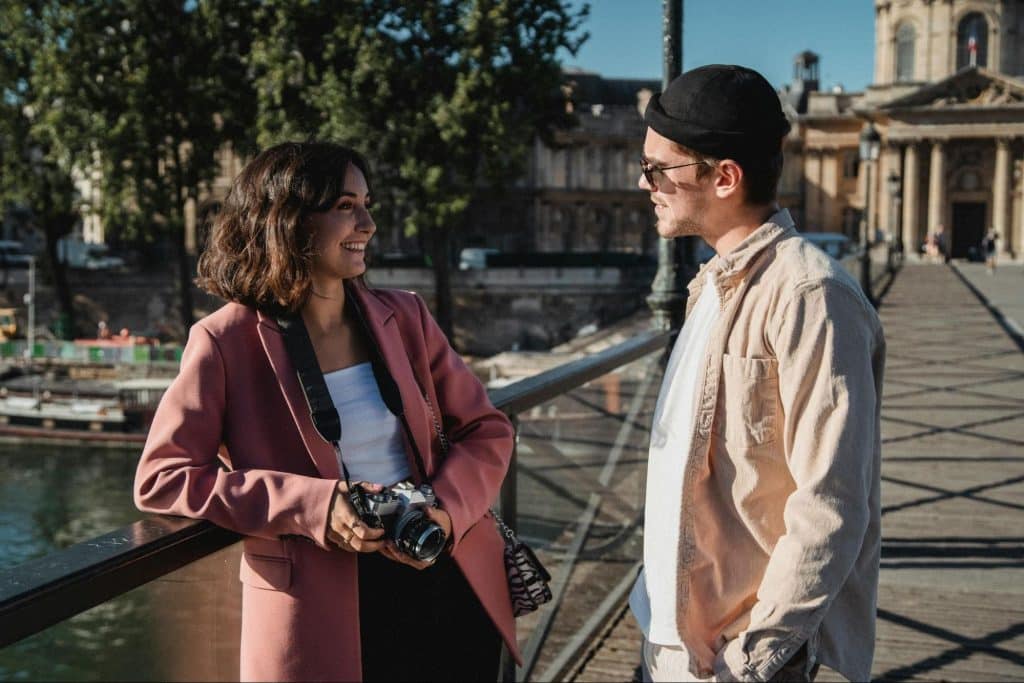 A man and woman having a conversation
