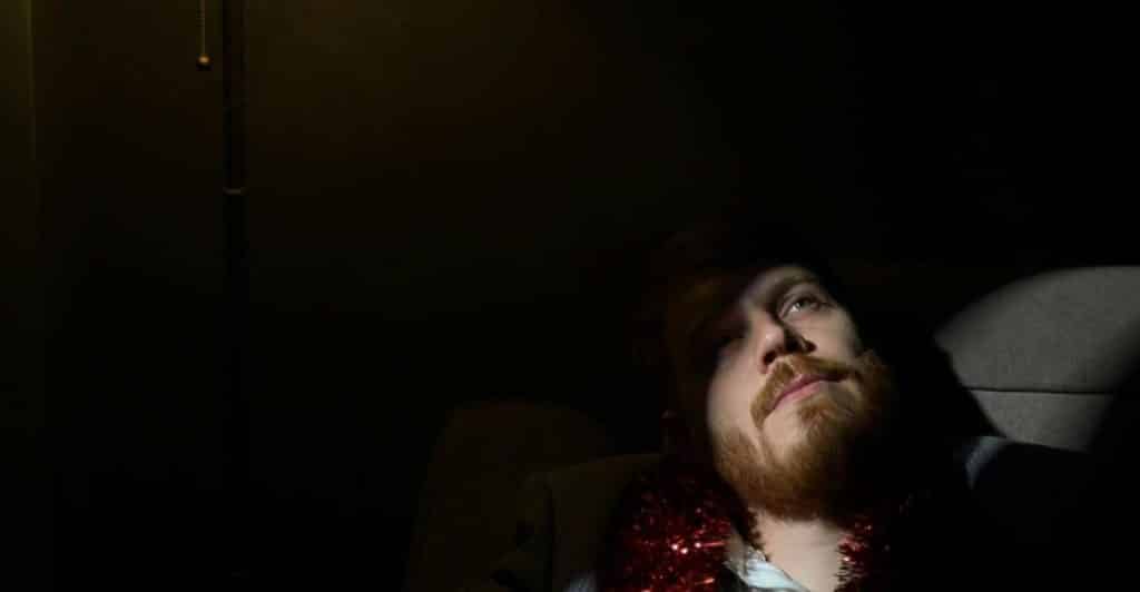 man awake at night