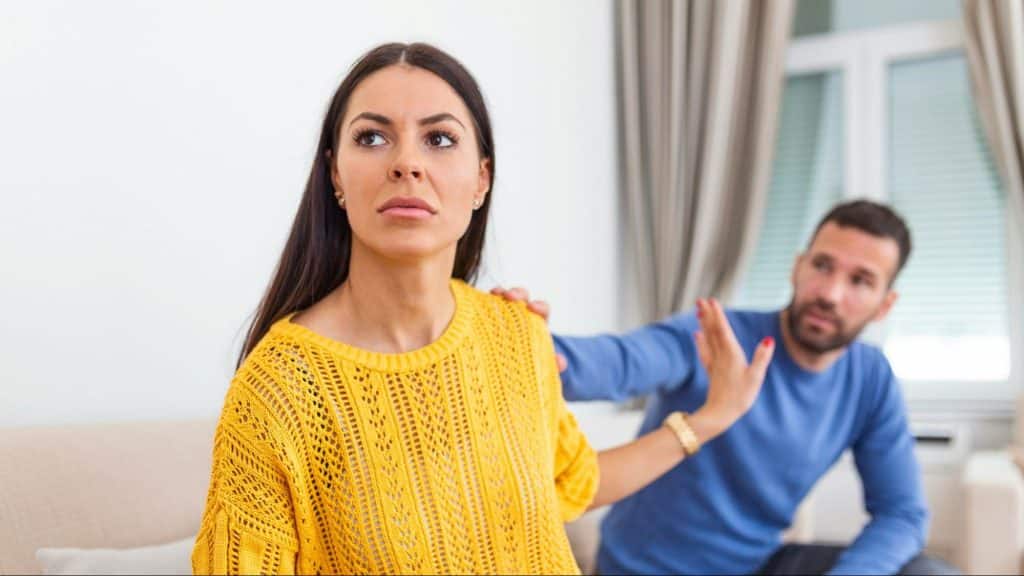 Woman does not want to speak with a man
