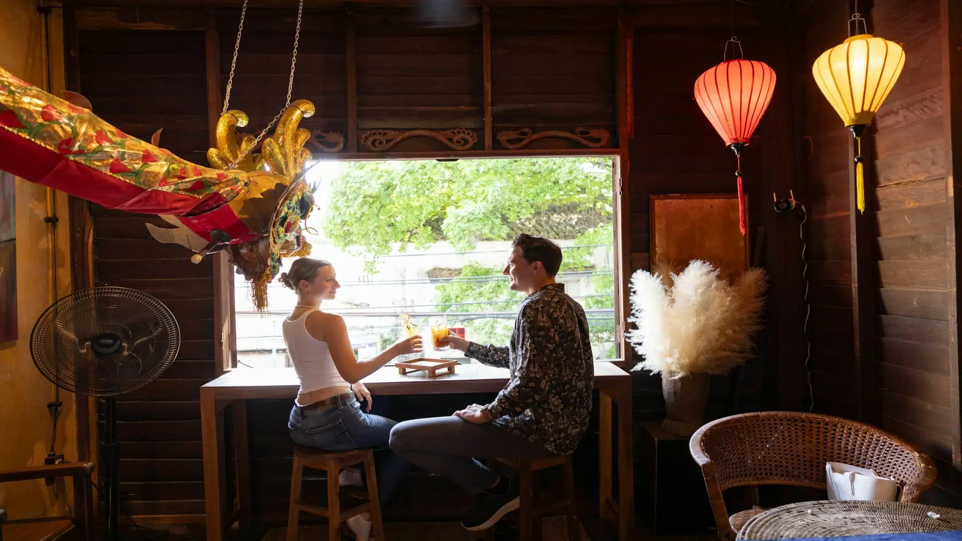 couple discussing seriously at table