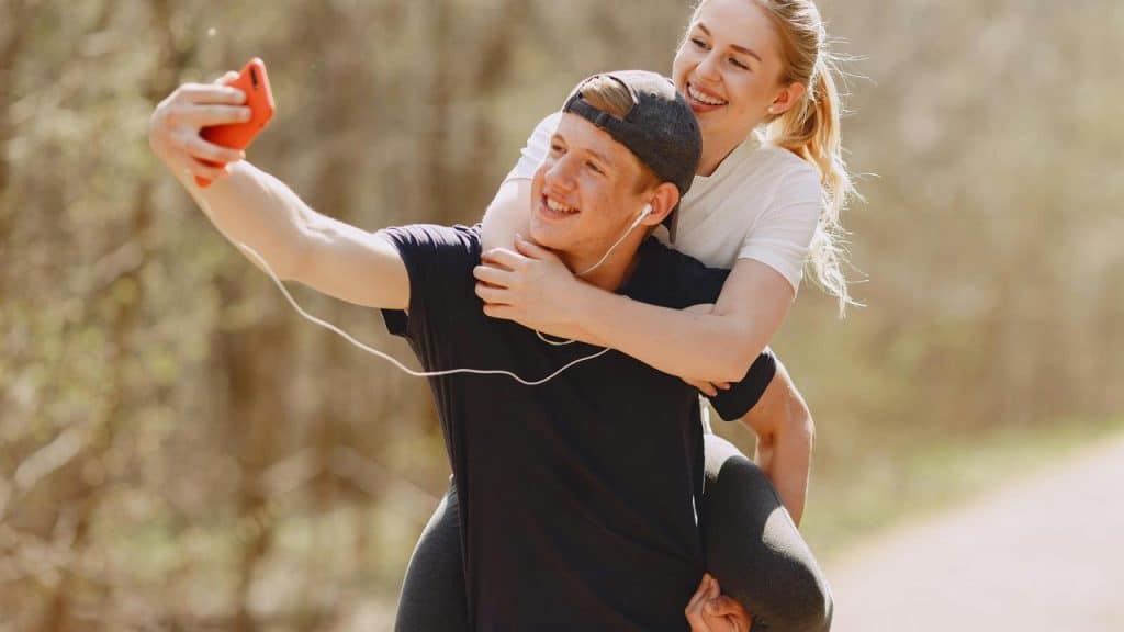 A young couple outdoors