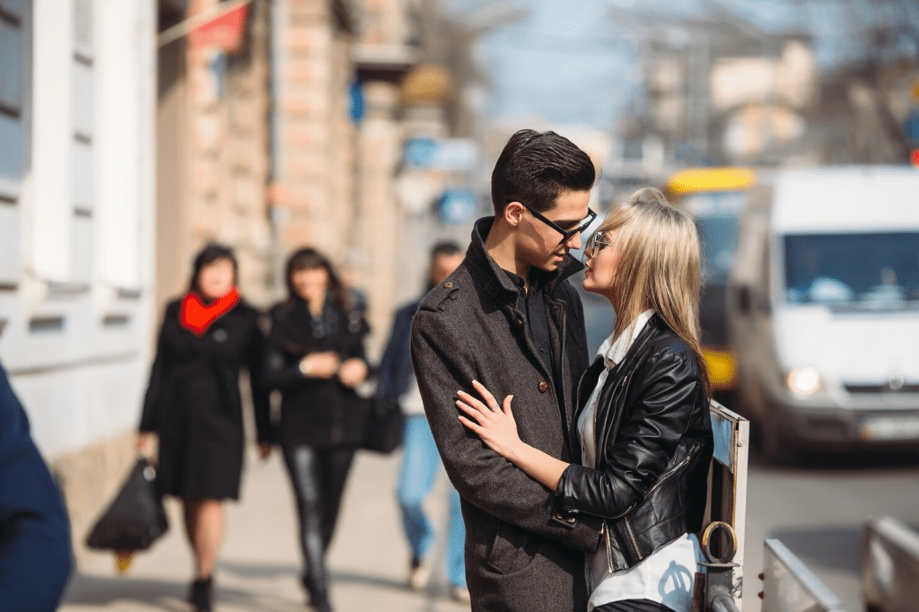 A man and woman at the public