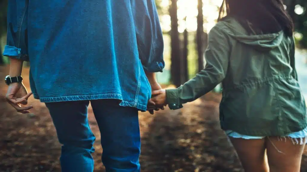couple walking together outdoors