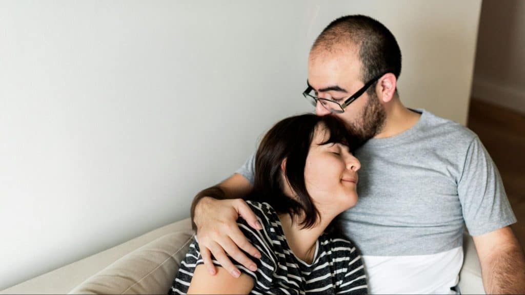 A man respecting a woman
