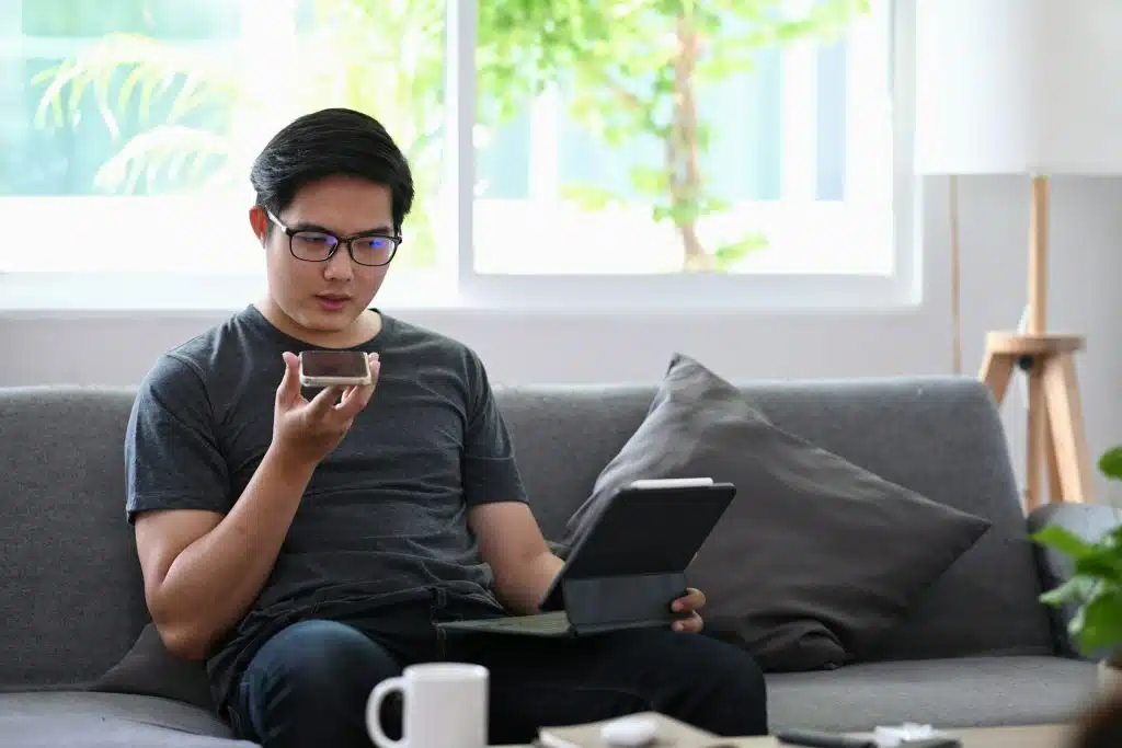 man using phone