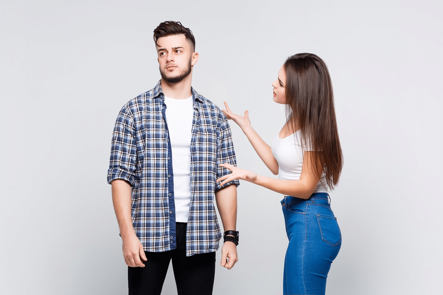 A man avoiding woman